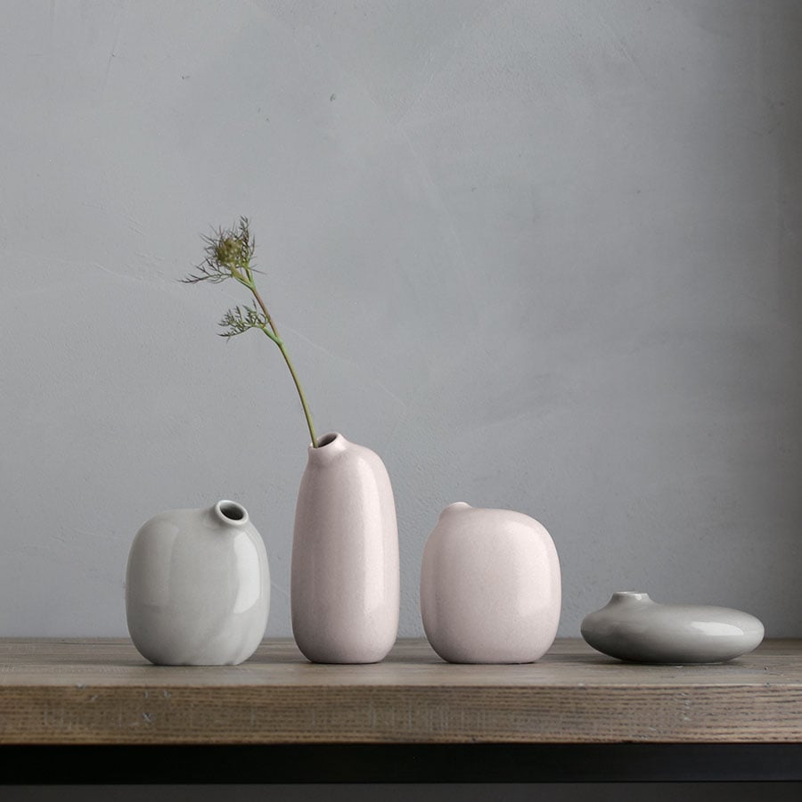 KINTO SACCO VASE PORCELAIN 03  PINK 2