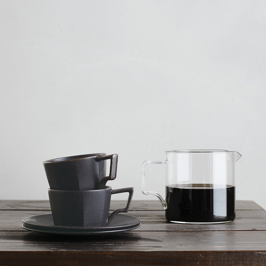 KINTO OCT CUP & SAUCER 220ML / 7OZ  BLACK 3