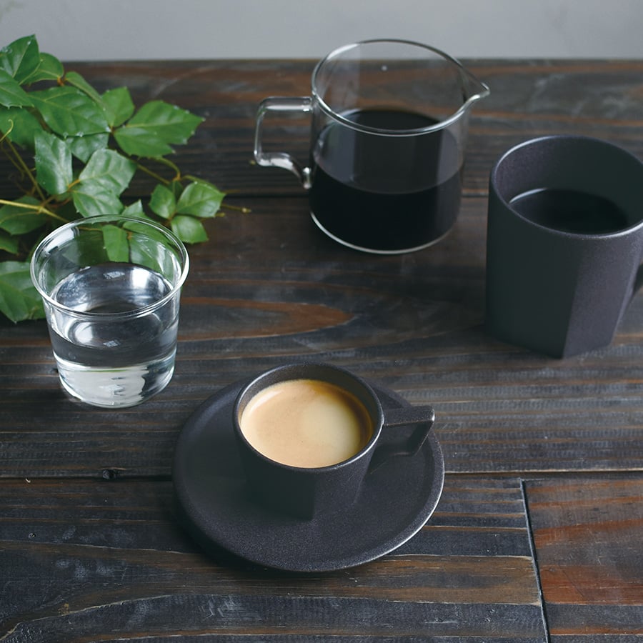 KINTO OCT CUP & SAUCER 80ML / 3OZ  BLACK 3