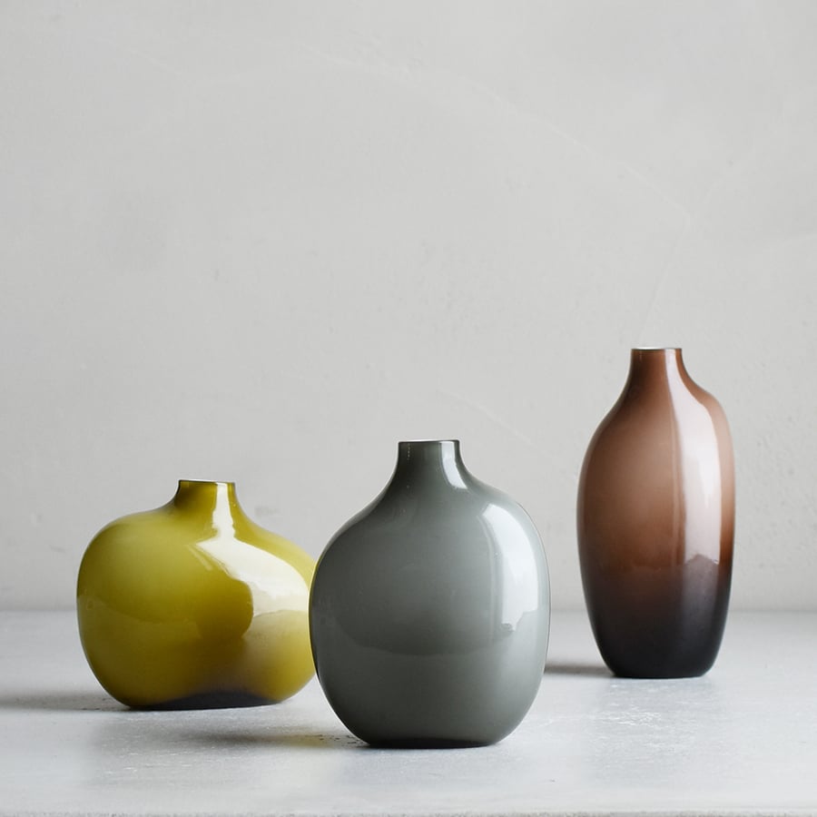 KINTO SACCO VASE GLASS 03  BROWN 6