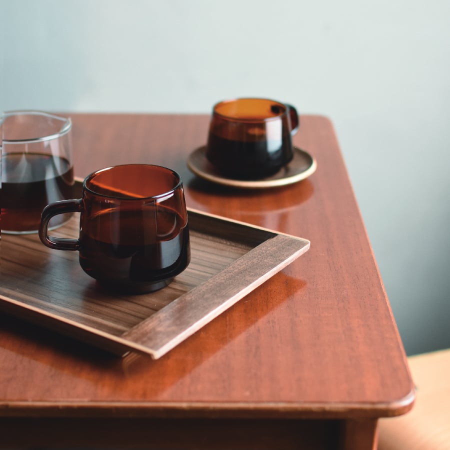 KINTO SEPIA NONSLIP TRAY 420×210MM / 17X8IN WALNUT 2