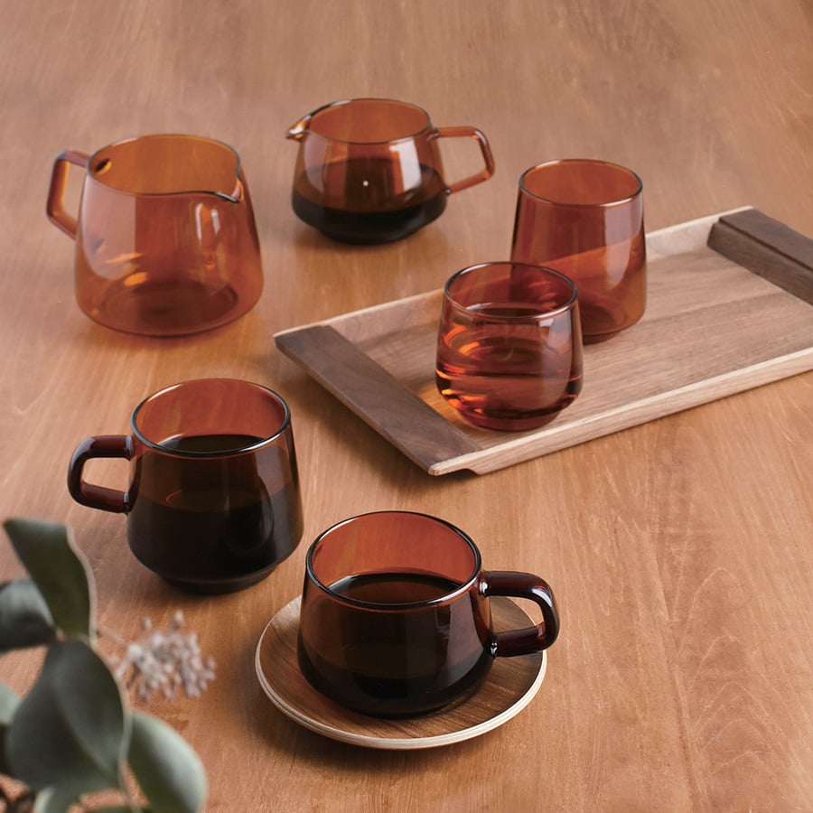 KINTO SEPIA NONSLIP TRAY 360×180MM / 14X7IN WALNUT 2