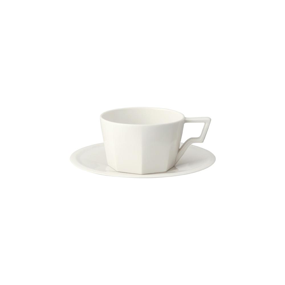 KINTO OCT CUP & SAUCER 220ML / 7OZ  WHITE
