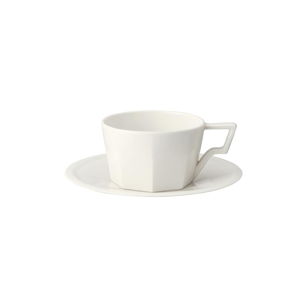 KINTO OCT CUP & SAUCER 300ML / 10OZ  WHITE