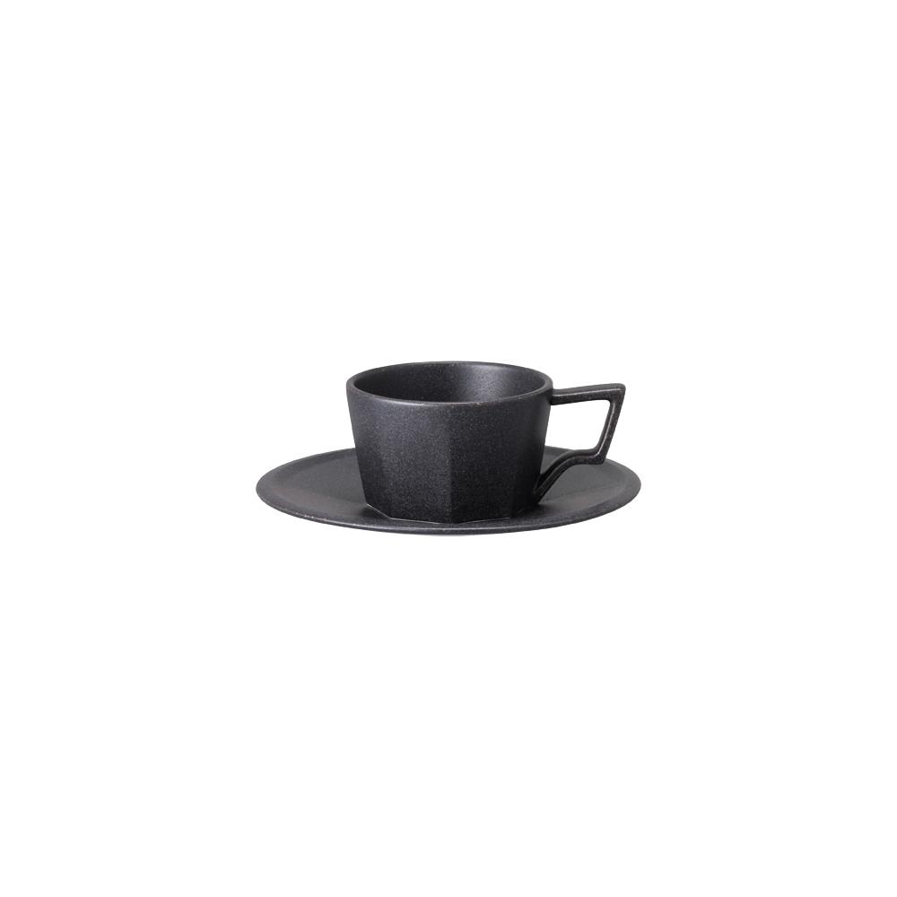 KINTO OCT CUP & SAUCER 80ML / 3OZ  BLACK 2