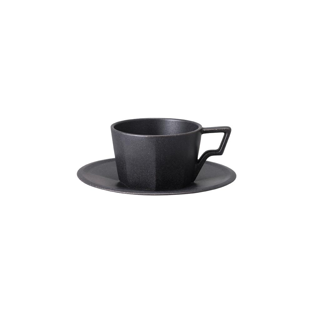 KINTO OCT CUP & SAUCER 220ML / 7OZ  BLACK 2