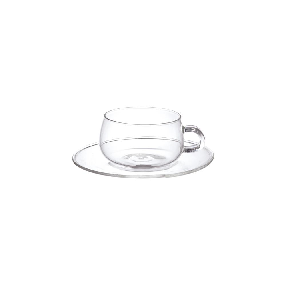 KINTO UNITEA CUP & SAUCER 230ML GLASS GLASS
