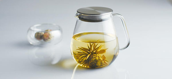 Unique Touch Electric Cordless Glass Tea Kettle and Glass Tea Pot Set