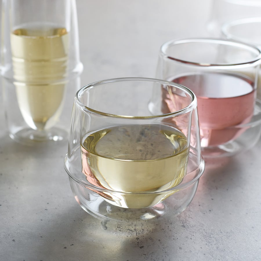  KINTO KRONOS DOUBLE WALL CHAMPAGNE GLASS 160ML / 5OZ  CLEAR 2