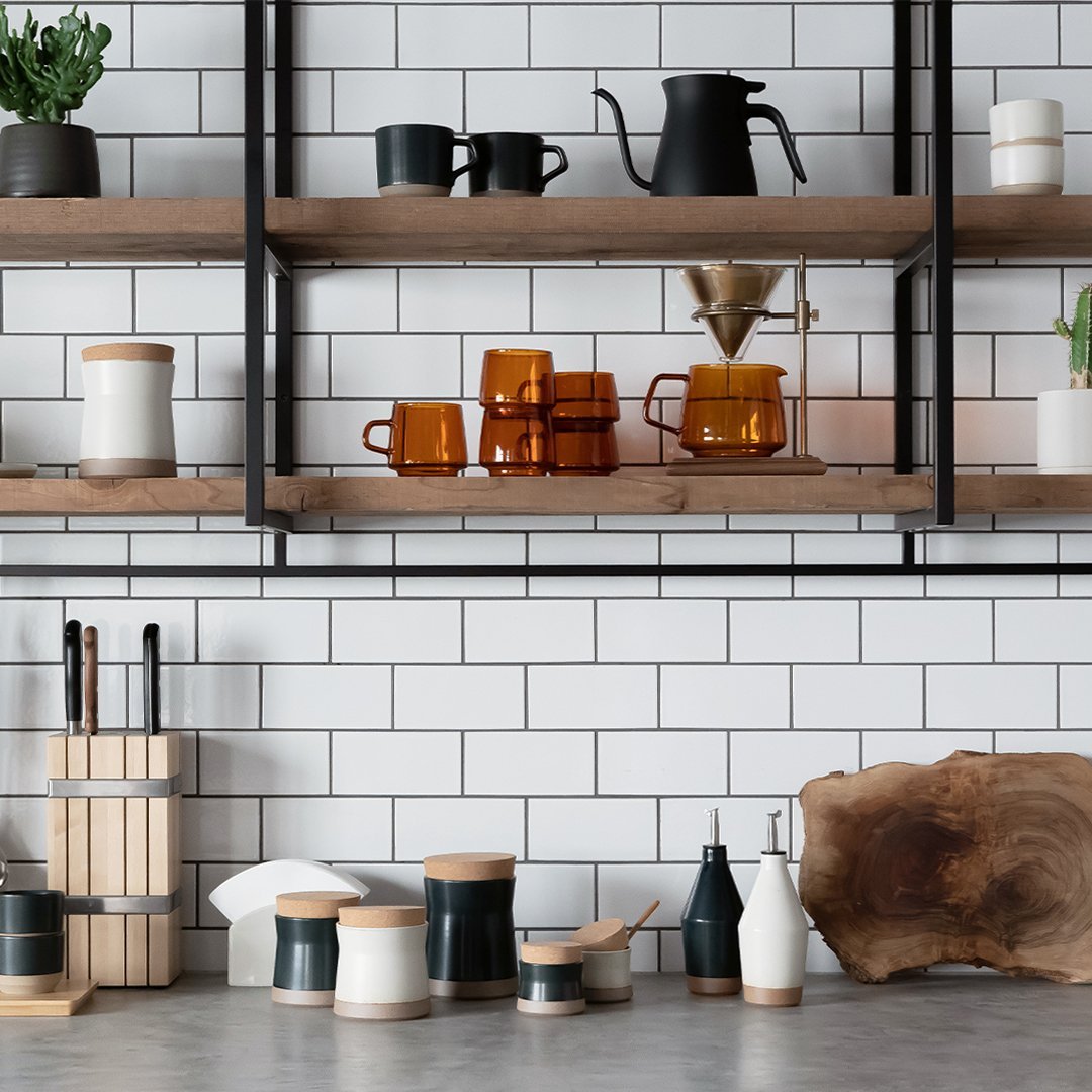 CLK-211 Canister 400ml | Handmade Stoneware Storage Jar by KINTO