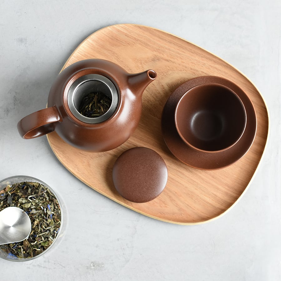  KINTO PEBBLE TEAPOT 500ML / 18OZ  BROWN 8