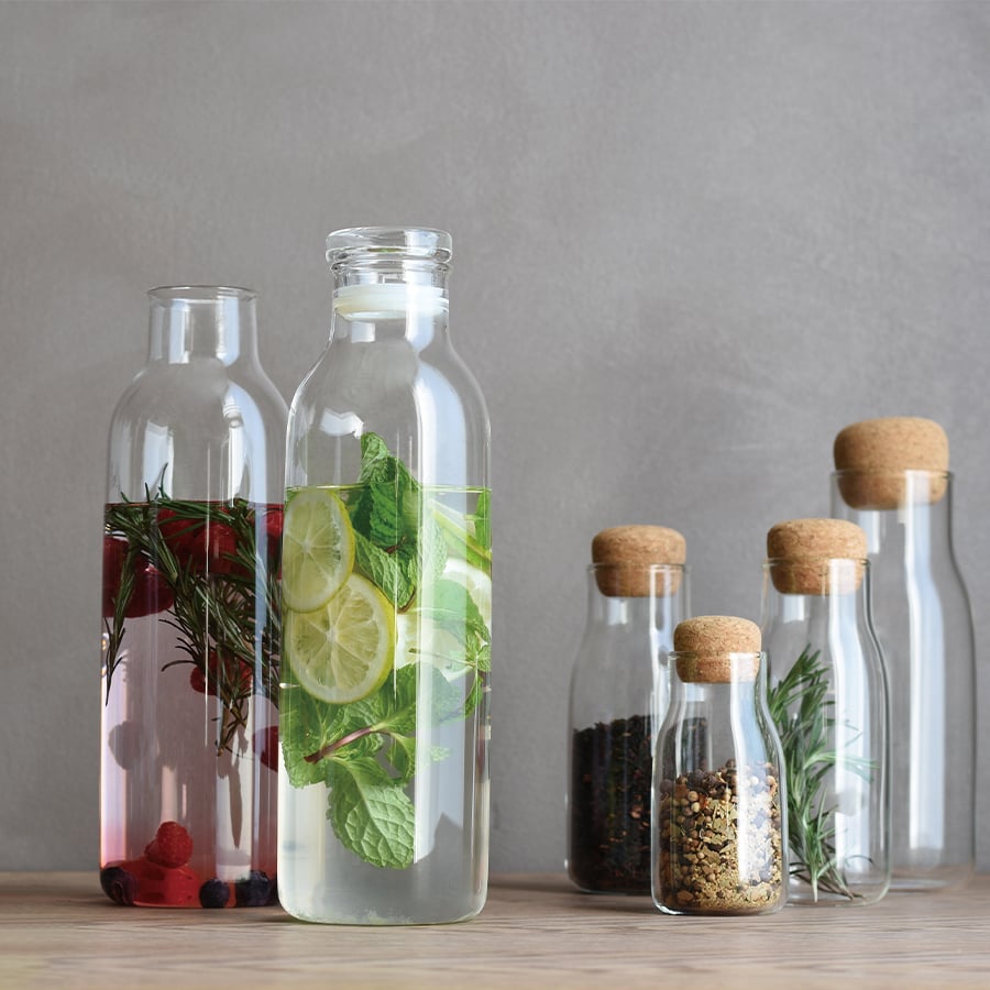 KINTO (キントー)  BOTTLIT カラフェ 1L 27683 ggw725x KINTO BOTTLIT Carafe 1L | Elegant 34oz Glass Carafe for Water