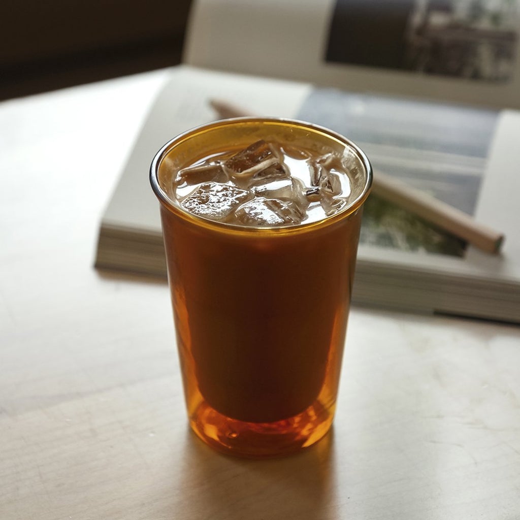  KINTO CAST AMBER  DOUBLE WALL GLASS 290ML  AMBER 3