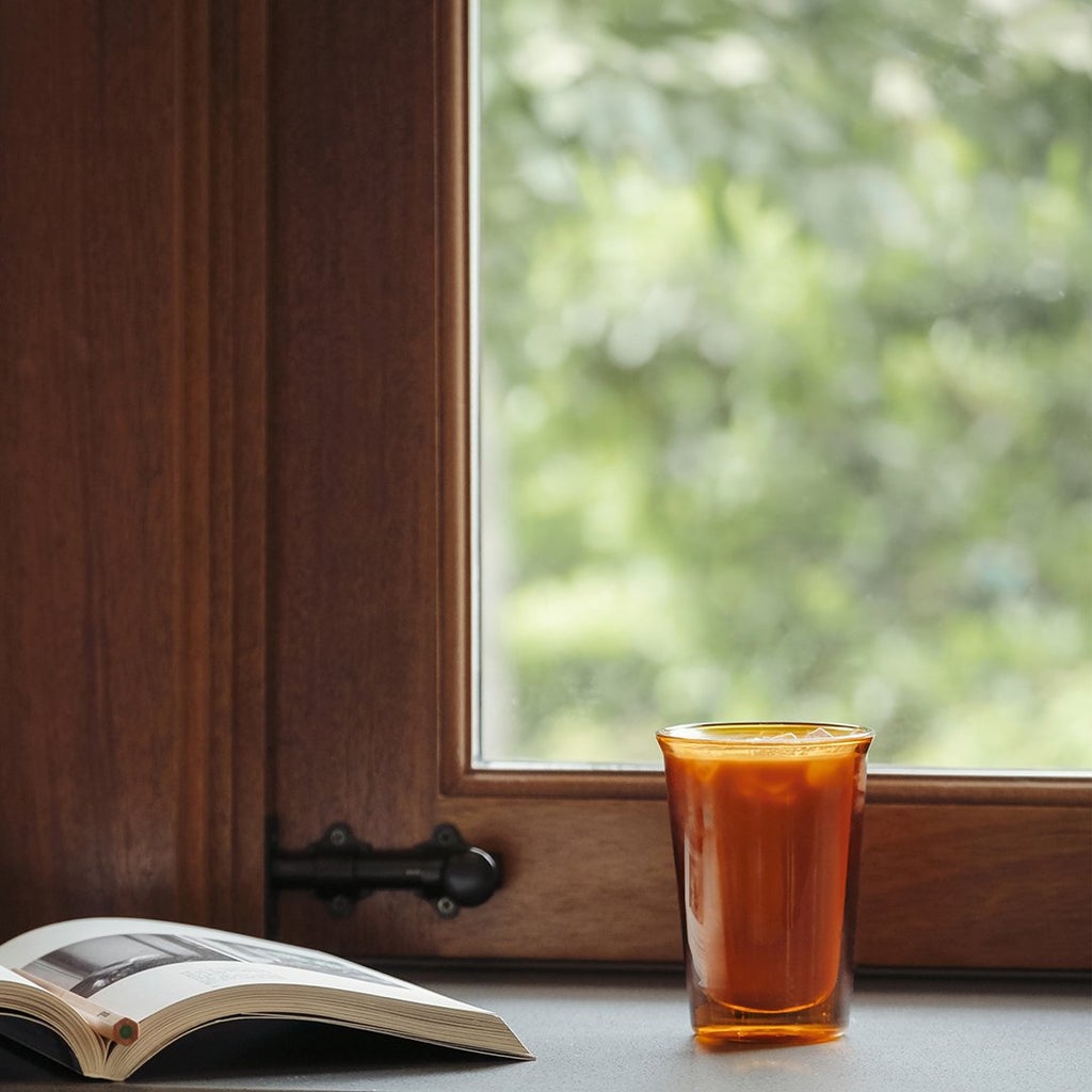  KINTO CAST AMBER  DOUBLE WALL GLASS 290ML  AMBER 2
