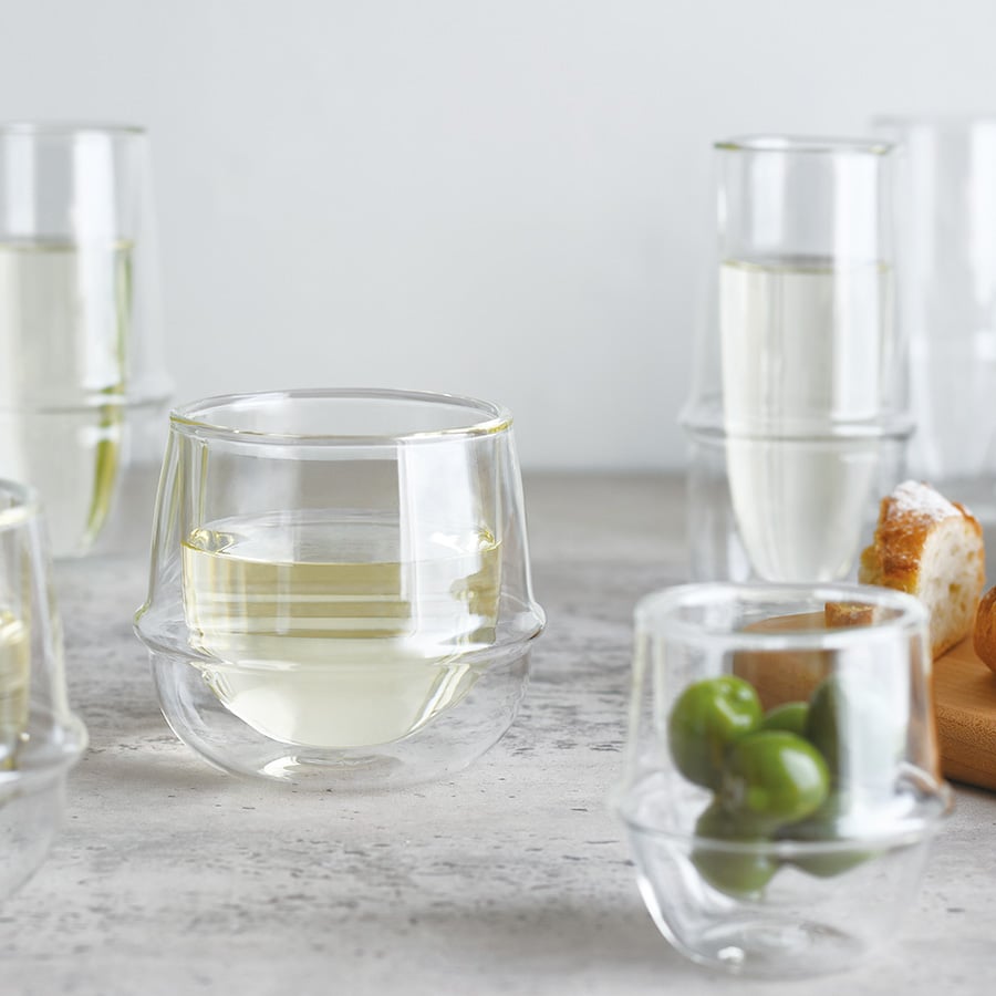  KINTO KRONOS DOUBLE WALL CHAMPAGNE GLASS 160ML / 5OZ  CLEAR 1