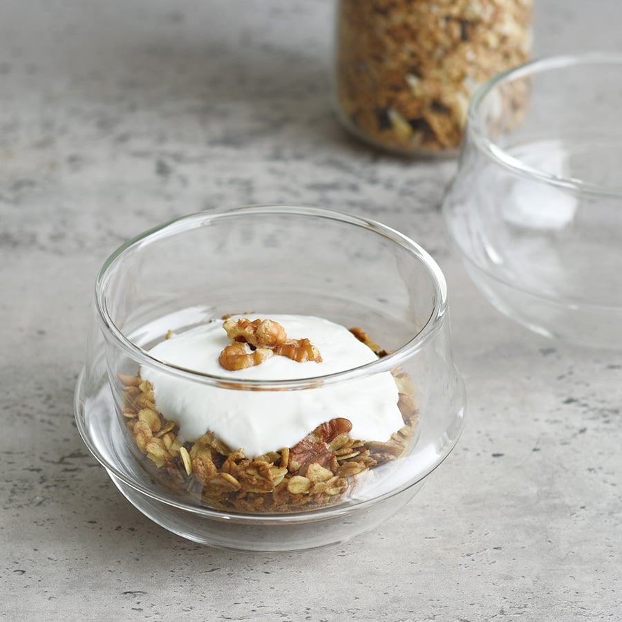 KRONOS Double Wall Soup Bowl 330ml | Insulated Glass Bowl by KINTO
