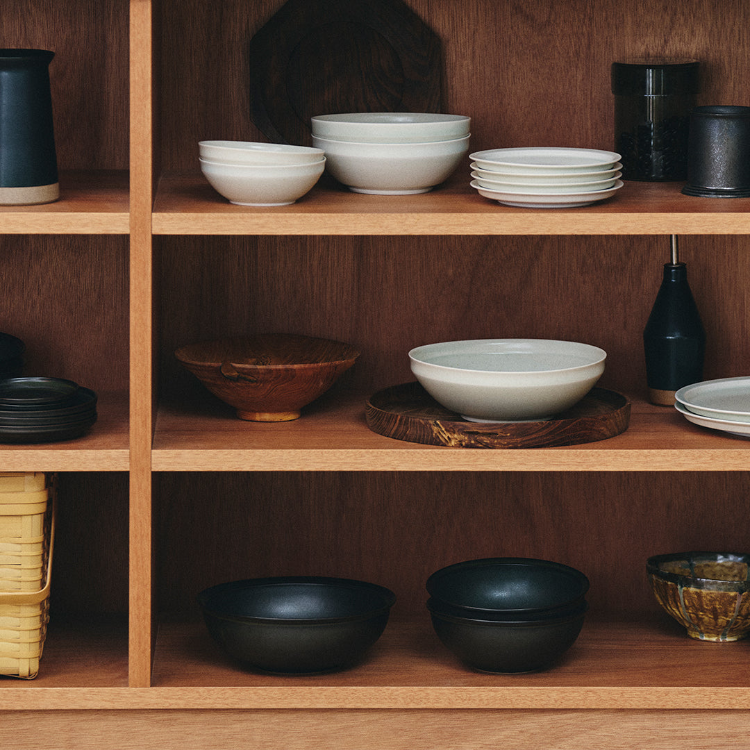LIN Bowl 220mm | Large Porcelain Bowl with Vintage Design by KINTO