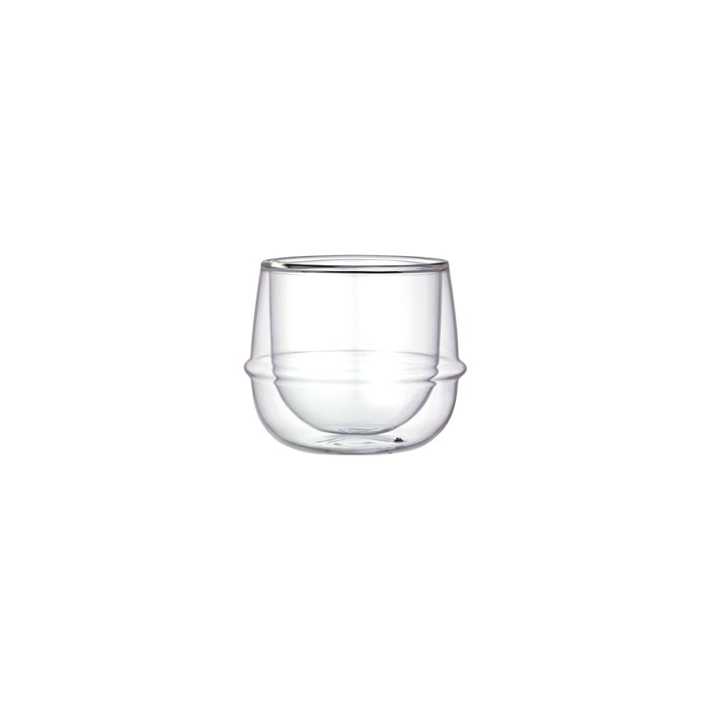  KINTO KRONOS DOUBLE WALL WINE GLASS 250ML / 8OZ  CLEAR